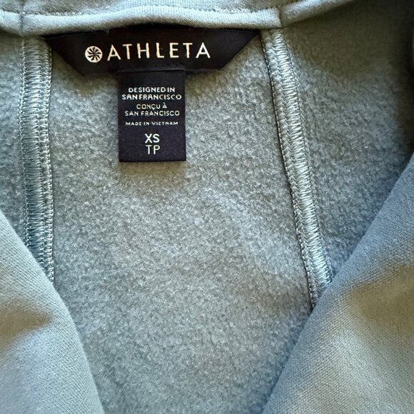 Athleta XS Moto Jacket Green Womens Full-Zip Stretch Fleece Lined - Picture 2 of 7